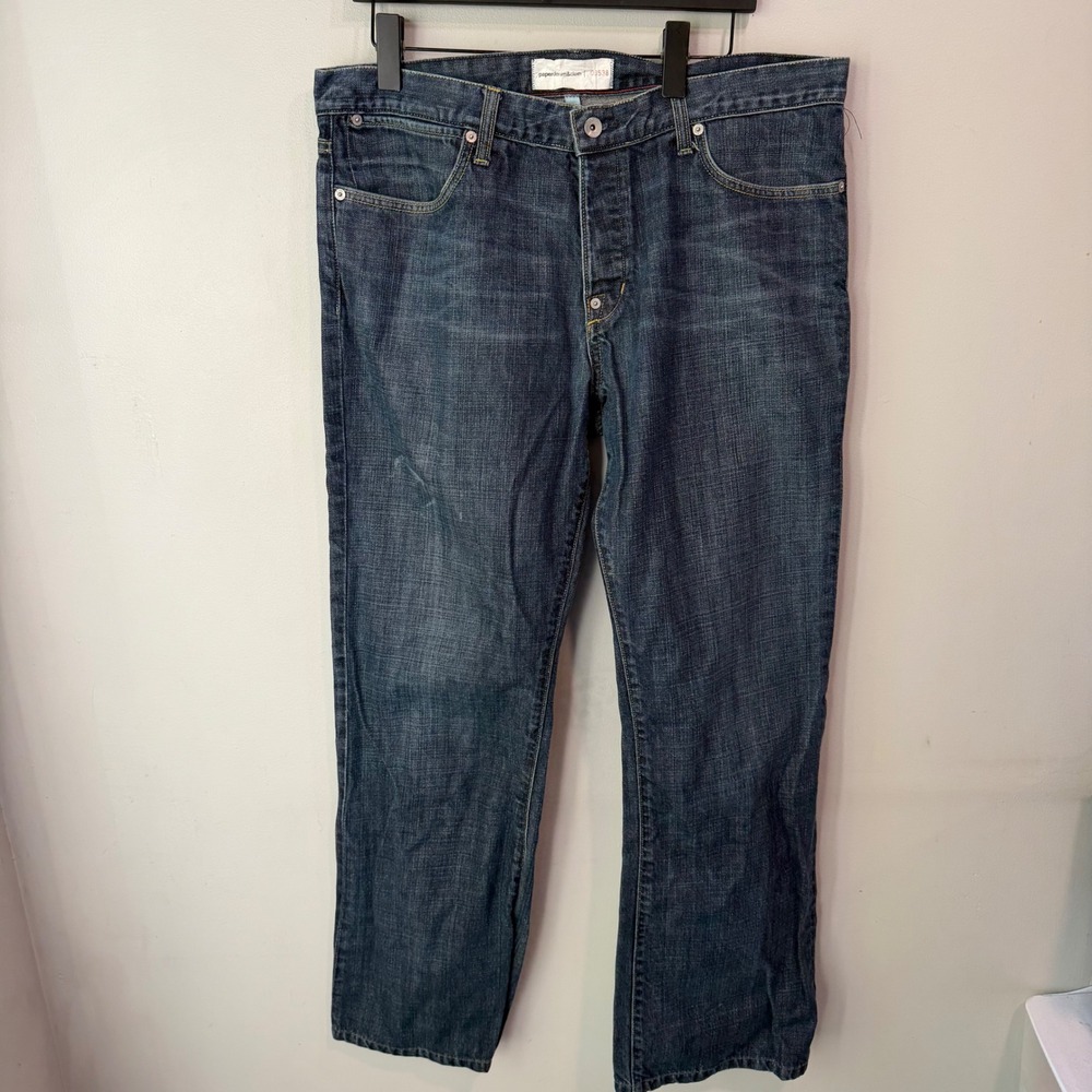 Paperdenim&cloth 00538 Straight Leg Dark Wash Indigo Denim Jeans Size 38